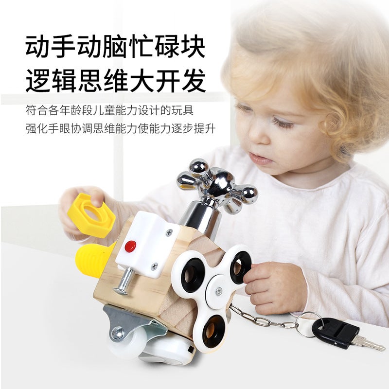 Hexahedron Unlocking Montessori Teaching Aids Busy Board Educational Toys Children'S Early Education Busy House Small Toys - Image 3