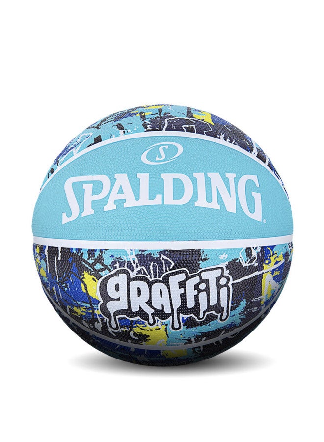 Spalding Cool Graffiti Rubber Wear-resistant Outdoor Size 7 Basketball 84-373y Blue - Image 5