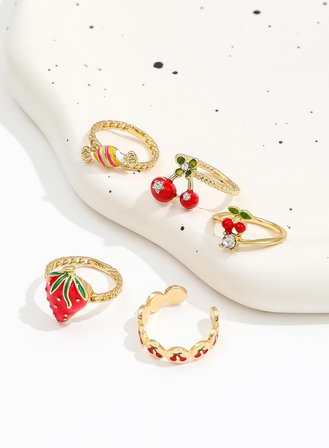 Take Two Set of 5 - Fruit Decor Rings - Image 4