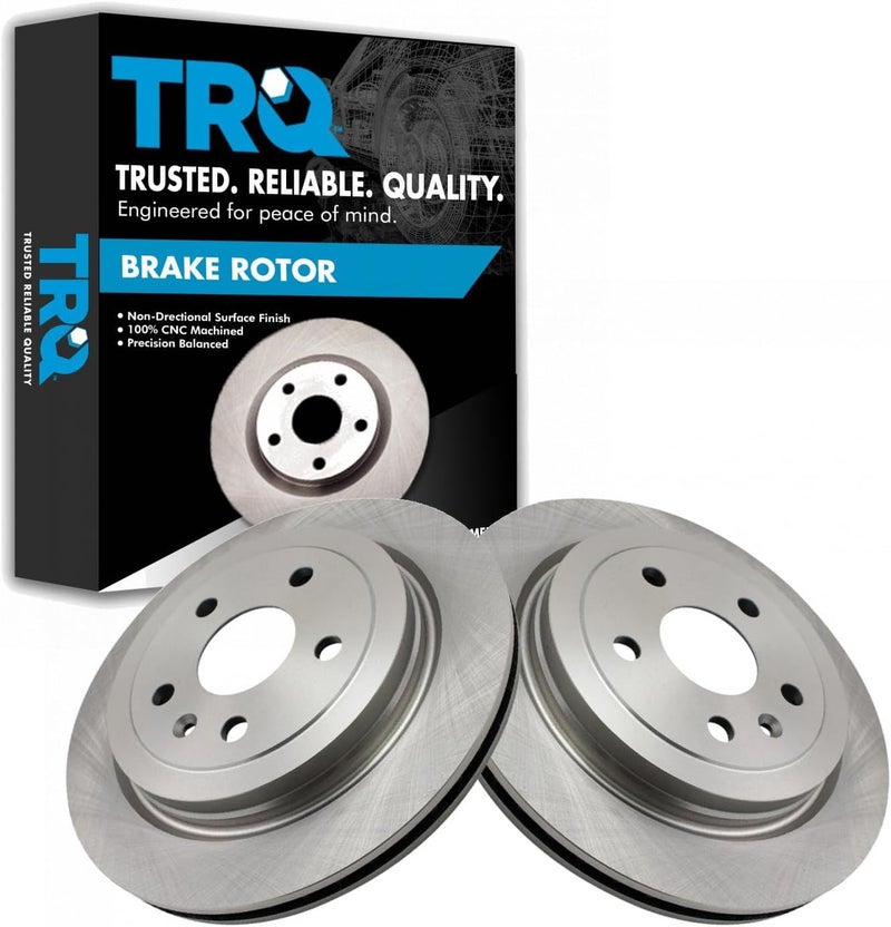 TRQ Rear Brake Rotor Set Vented Compatible with 2008-2019 Cadillac CTS 2010-2015 Chevrolet Camaro - Image 1