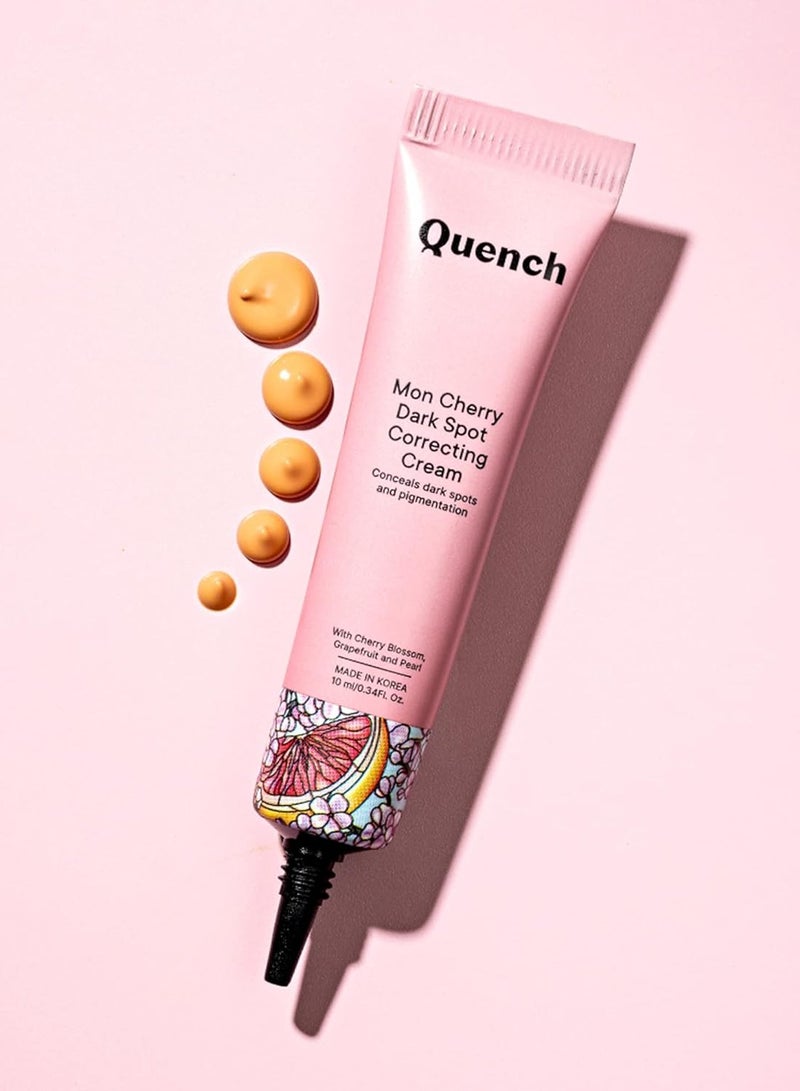 Quench Under Eye Correcting Buildable Coverage Cream (Peach)|Korean Face Colour Corrector For Dark Circles With Cherry Blossom Radiance | Conceals Pigmentation|Made In Korea (10Ml), All Skin - Image 5