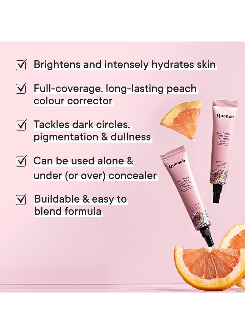 Quench Under Eye Correcting Buildable Coverage Cream (Peach)|Korean Face Colour Corrector For Dark Circles With Cherry Blossom Radiance | Conceals Pigmentation|Made In Korea (10Ml), All Skin - Image 4