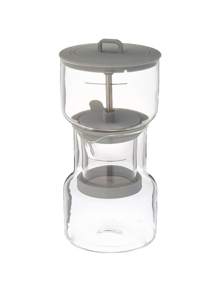 Bruer Cold Brew Coffee Maker – Made of Borosilicate Glass, Stainless Steel, Food Grade Silicone, Adjustable Valve for Perfect Coffee I Capacity -20 Fl oz I Color -Grey - Image 1