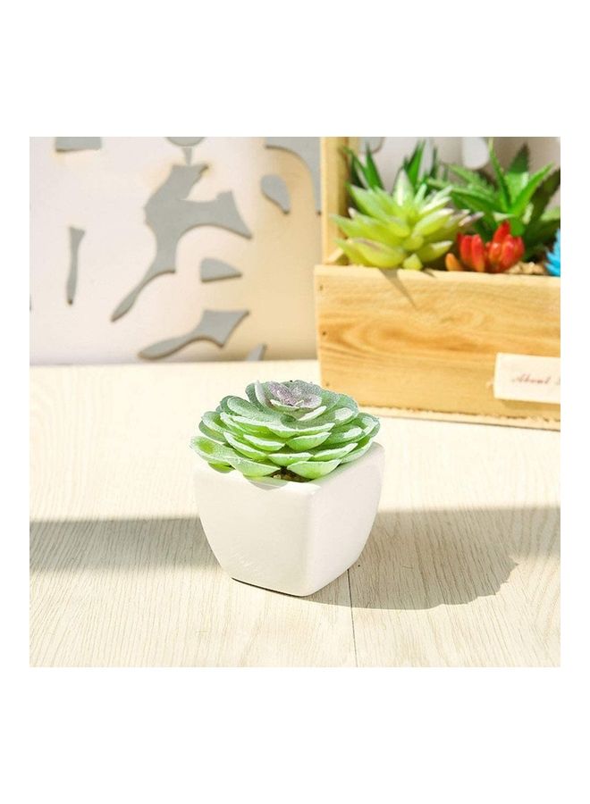 NIBEMINENT Artificial Plant With Pot Green/White/Purple - Image 2