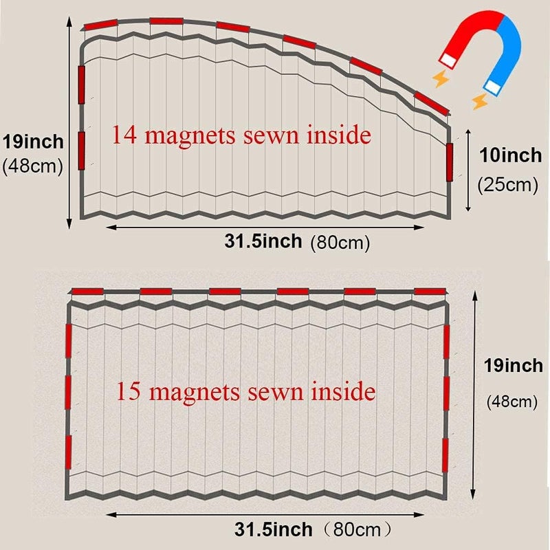 Ovege Car Window Shade -Car Side Window Sun Shade Car Curtain Pleated Silky UV Protection Privacy Baby Suction Magnetic (Black-Opaque, Front&Back 4pcs) - Image 5