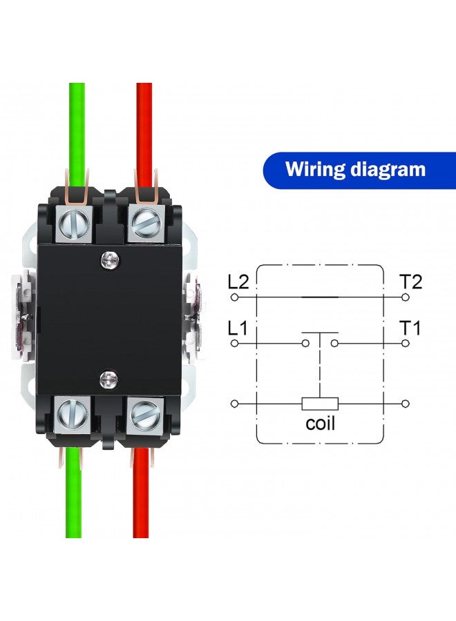 Dreyoo Dreyoo Carrier HVAC Motor Contactor, 24V 40 A Coil 2 Pole Replacement Relays Compatible with C230B, Air Conditioner, Heat Pump, Refrigeration Systems(1 Pcs)  - Image 4
