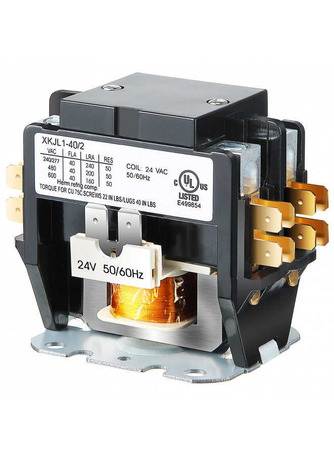 Dreyoo Dreyoo Carrier HVAC Motor Contactor, 24V 40 A Coil 2 Pole Replacement Relays Compatible with C230B, Air Conditioner, Heat Pump, Refrigeration Systems(1 Pcs)  - Image 1