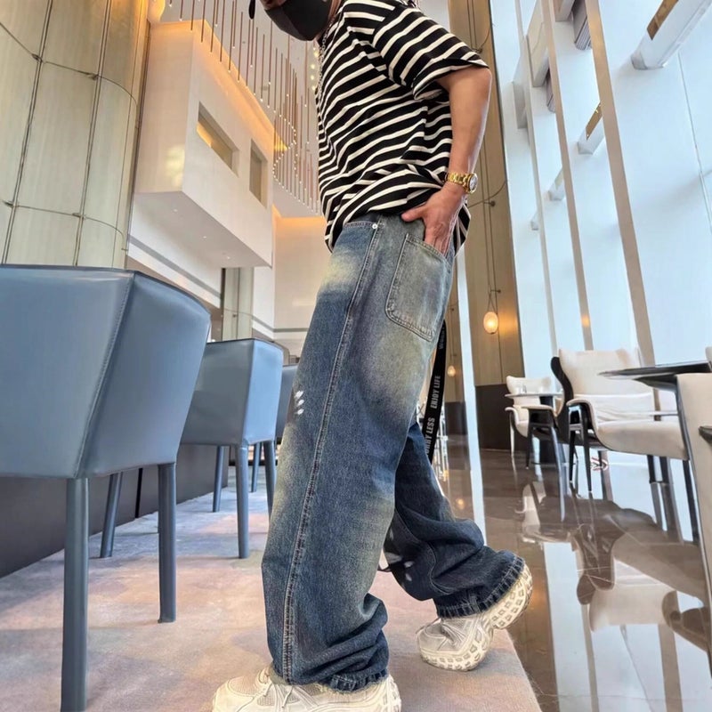 Unisex Classic Denim Jeans Loose Fit Daily Outdoor Wear - Image 4