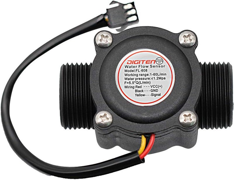 DIGITEN G3/4" Water Flow Hall Sensor Switch Flow Meter Flowmeter Counter 1-60L/min - Image 1