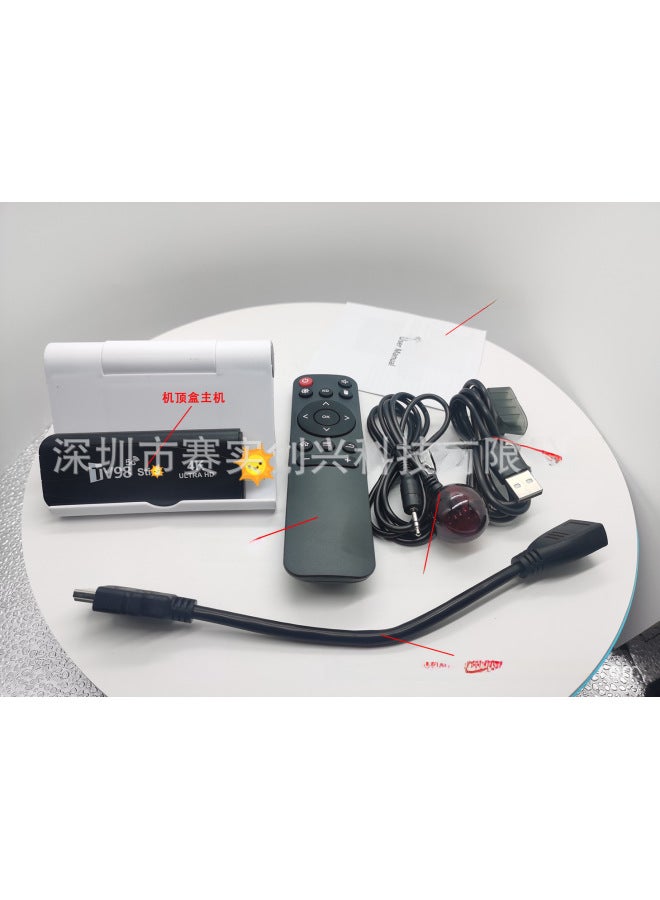 نيوترل جهاز تلفزيون 98 ستاي بوكس Rk3228 4K HD بلوتوث واي فاي مزدوج 5G أندرويد 12 بوكس تلفزيون - Image 4