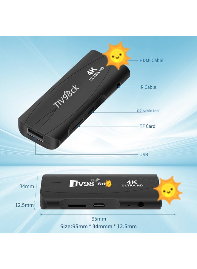 نيوترل جهاز تلفزيون 98 ستاي بوكس Rk3228 4K HD بلوتوث واي فاي مزدوج 5G أندرويد 12 بوكس تلفزيون - Image 3