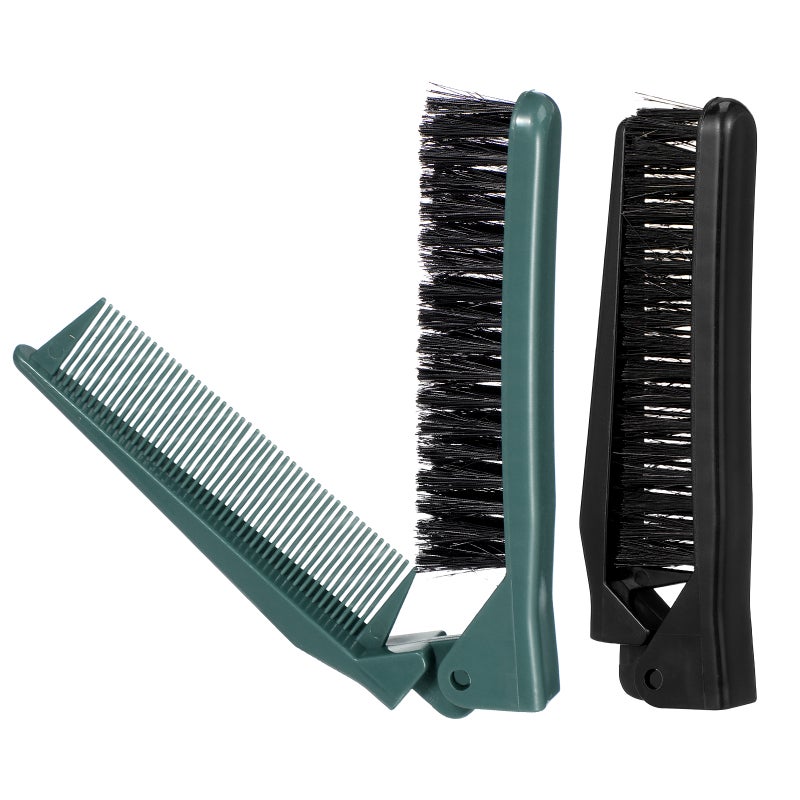 2Pcs Hair Styling Salon Brush Comb Folding Comb Double Use Comb for Curly And Straight Hair - Image 1