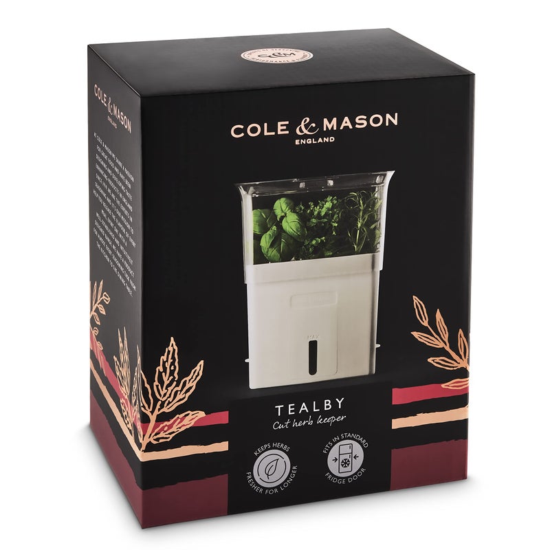 Cole & Mason H105159 Tealby Fresh Cut Herb Keeper, Herb Pot/Storage/Herb Saver/Box, Acrylic, Includes Removable Dividers, 2 Year Guarantee,White/Clear (H) 230mm x (W) 185mm x (D) 120mm - Image 2