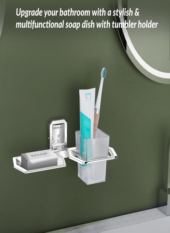Plantex (Primax) Platinum Stainless Steel 304 Grade Cute 2 in1 Soap Holder and Toothbrush Holder/Soap Stand/Tumbler Holder/Bathroom Accessories (Chrome) - Image 5