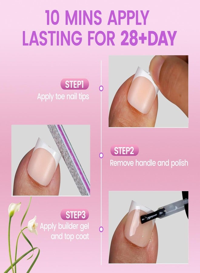 SWRITATSK Toe Nail Tips Press on, French Toe Tips Press On Nails for Salon - Image 3
