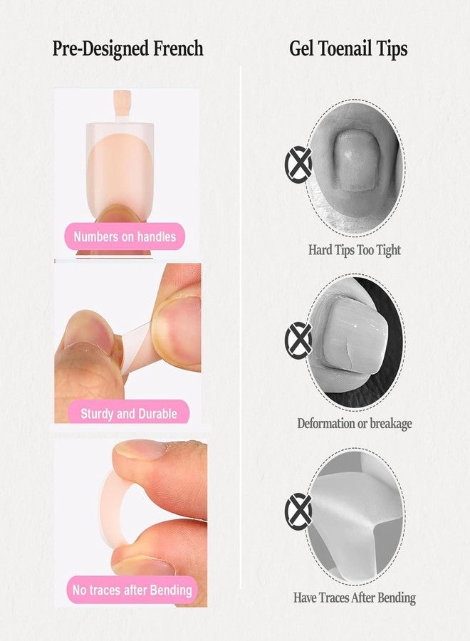 SWRITATSK Toe Nail Tips Press on, French Toe Tips Press On Nails for Salon - Image 4