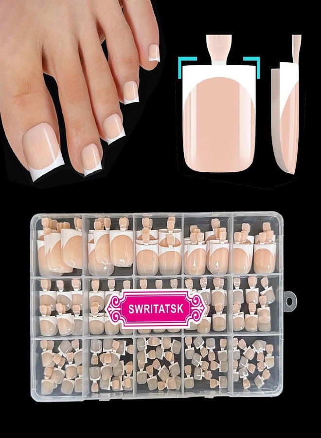 SWRITATSK Toe Nail Tips Press on, French Toe Tips Press On Nails for Salon - Image 5