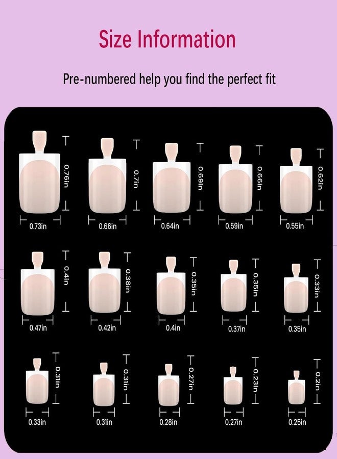 SWRITATSK Toe Nail Tips Press on, French Toe Tips Press On Nails for Salon - Image 2