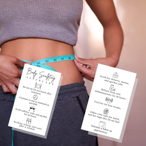 Lashicorn Body Sculpting Aftercare Instruction Cards | 50 Pack | 2 x 3.5” inch Business Card | Body Sculpting Supplies | Black and White Minimalist Contouring - Image 5