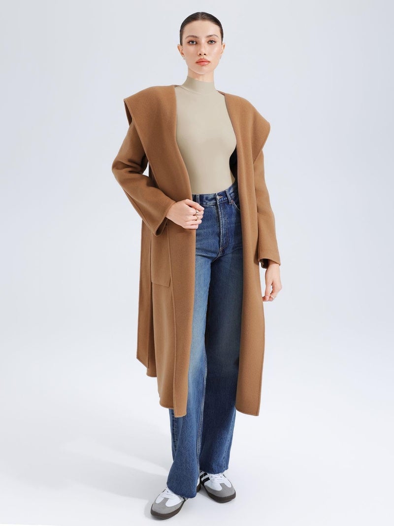 REORIA Women's Long Sleeve Bodysuits Mock Turtleneck Slim Tight Double Lined Basic Layering Body Suits Tops Fall Winter Outfits 2025(Nude Cream X-Large) - Image 4