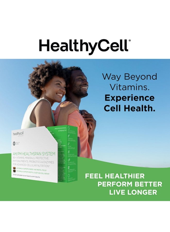 Healthycell HealhtyCell AM/PM Healthspan System - 90+ Vitamins, Minerals, Protective Phytonutrients, Probiotics & Enzymes for Advanced Cellular Nutrition - 60 AM Tablets & 60 PM Tablets - Image 4