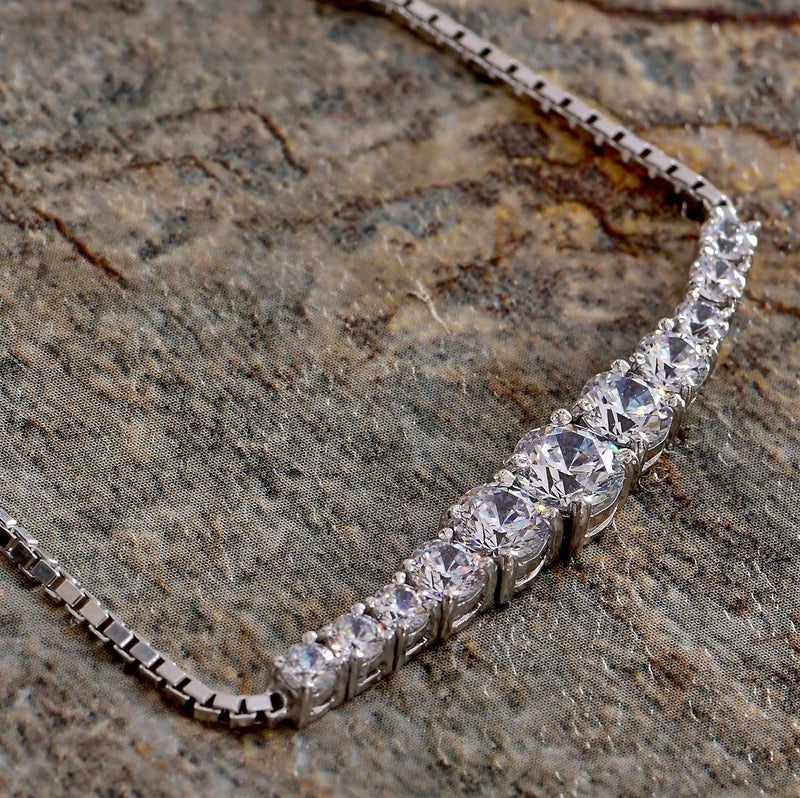 Clara Made with Swiss Zirconia 925 Sterling Silver Sandra Solitaire Bracelet, Gift for Women and Girls - Image 3