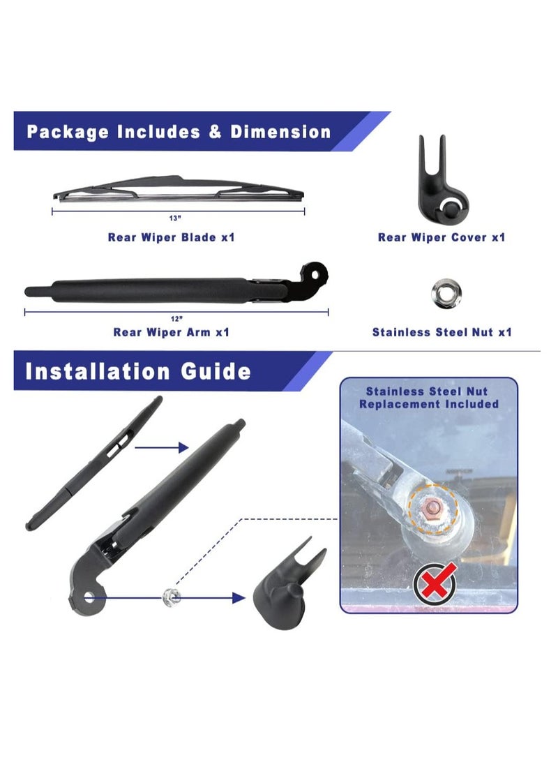 چينيرال براند مساحة سيارة بالذراع للزجاج الخلفى مناسبة ومتوافقة مع Jeep Wrangler - Image 3