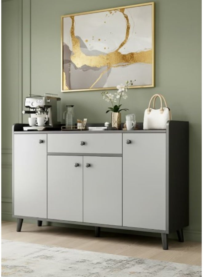 Modern Versatile Wooden Storage Cabinet, with Drawer and Closed Storage Shelves, 47×12×33 inches / gray - Image 2