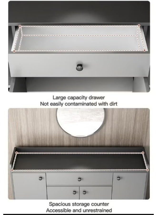 Modern Versatile Wooden Storage Cabinet, with Drawer and Closed Storage Shelves, 47×12×33 inches / gray - Image 5