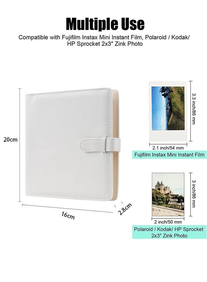 Hanayo 256 Pockets Mini Photo Album 2”x3” Films Photo Album Book for Fujifilm Instax Mini 11 90 70 50S 26 25 9 8+ 8 7S Instant Camera(White) - Image 2