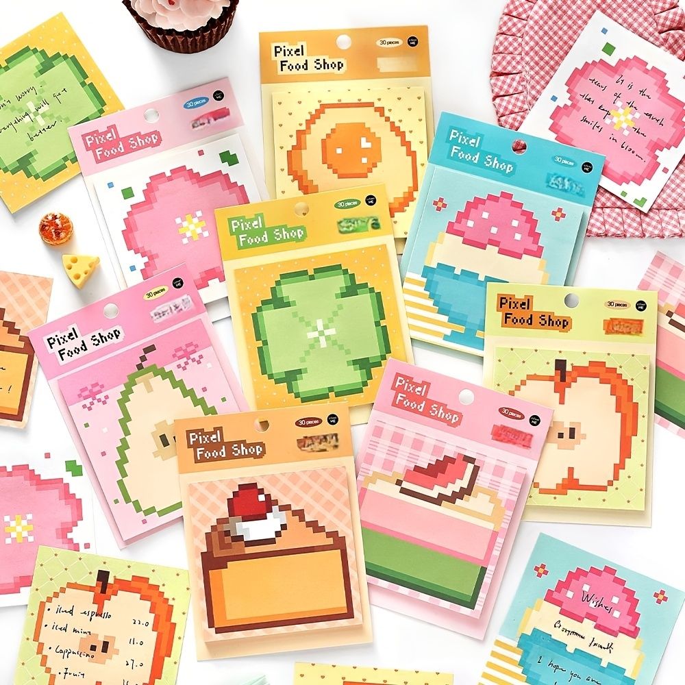 Infeel Me Retro Pixel Sticky Notes Four Leaf Clover Suitable for Journaling Planning Tech Gifts