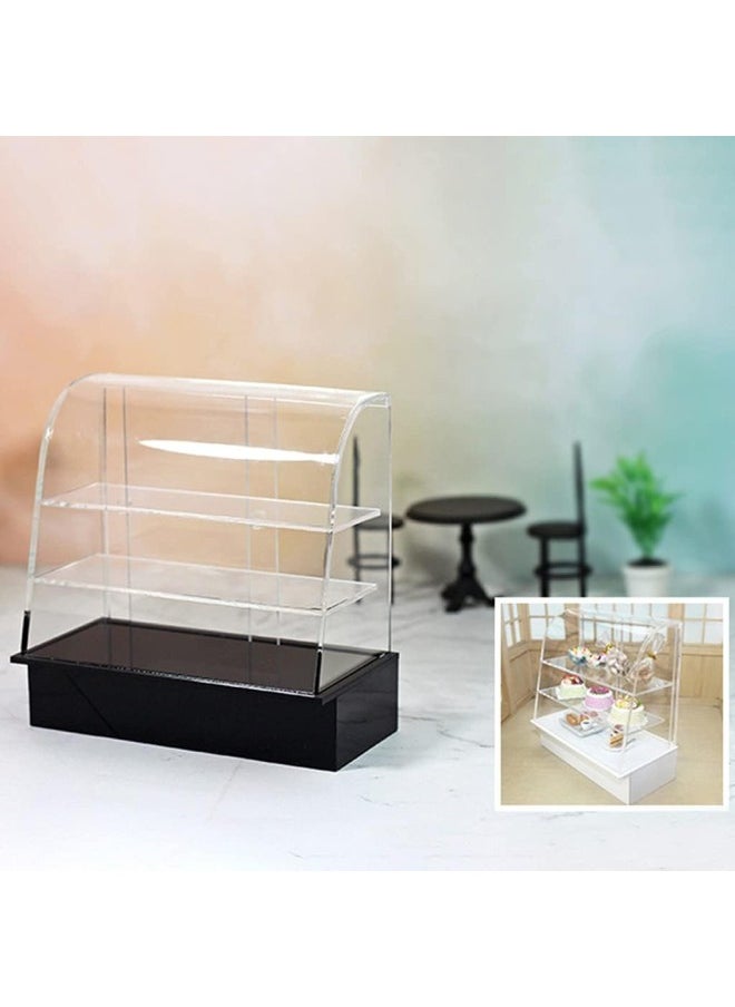 silvercnc 1/12 1/6 Scale Dollhouse Miniature Food Cake Display Counter Bakery Cabinet Dollhouse Kitchen Scenes Decoration for Kids Boys Girls - B  - Image 2