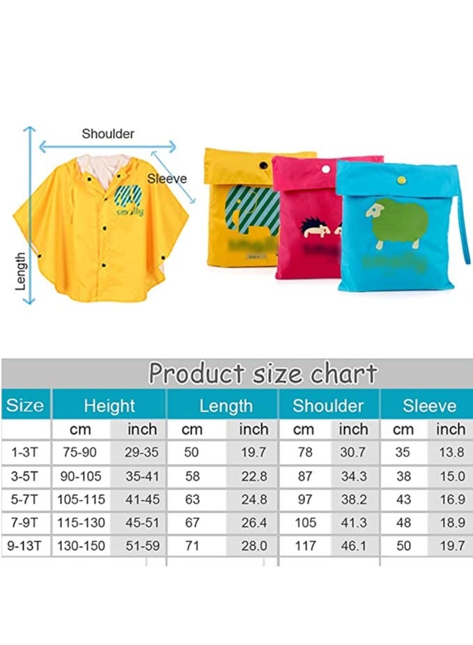 Generic Kids Rain Poncho, Cartoon Hooded Raincoat Jacket Lightweight Schoolbag Waterproof Hoodie Coat Toddler Baby Boys Girls Cape for Sports Riding Camping Traveling Outdoors  - Image 5