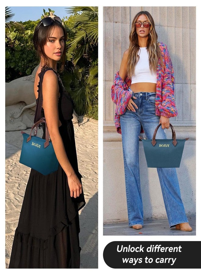BOJLY Tote Bag for Women, Waterproof Multifunctional Mini Handbag, Lightweight Simple Crossbody Bag Shoulder Bag Small Purse Peacock Blue - Image 2