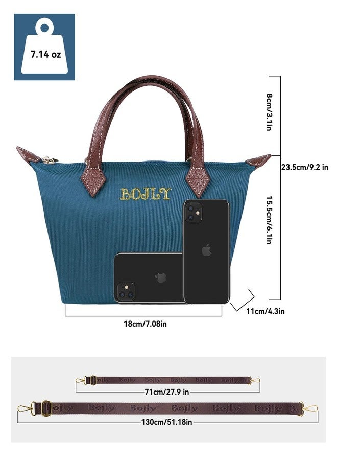BOJLY Tote Bag for Women, Waterproof Multifunctional Mini Handbag, Lightweight Simple Crossbody Bag Shoulder Bag Small Purse Peacock Blue - Image 3