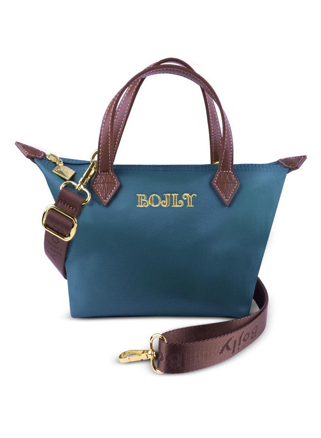 BOJLY Tote Bag for Women, Waterproof Multifunctional Mini Handbag, Lightweight Simple Crossbody Bag Shoulder Bag Small Purse Peacock Blue - Image 1