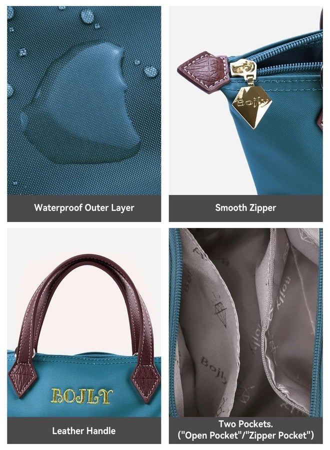 BOJLY Tote Bag for Women, Waterproof Multifunctional Mini Handbag, Lightweight Simple Crossbody Bag Shoulder Bag Small Purse Peacock Blue - Image 5