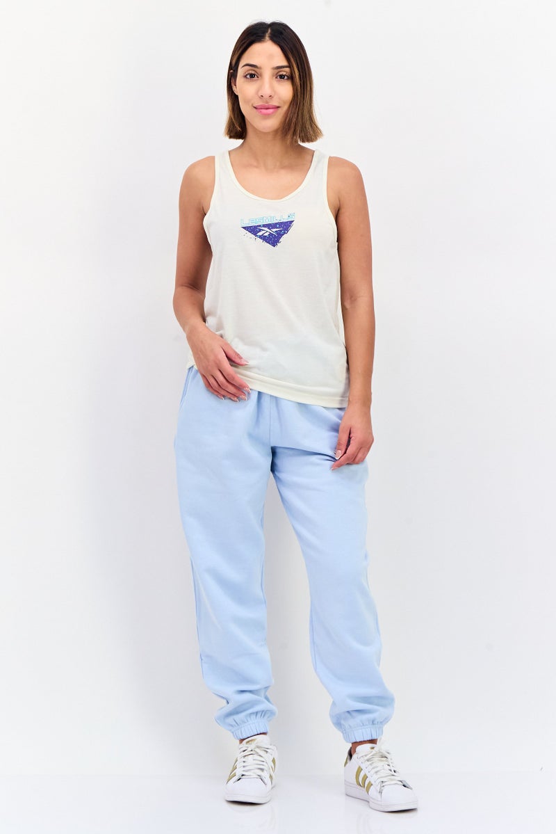 Reebok Women Sportswear Fit Sleeveless Running Tank Top, Beige - Image 3