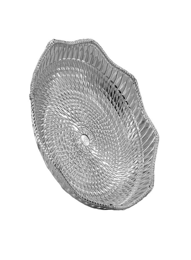 RED WIND Decorative Non Metallic Silver Finish Serving Thalis (24 x 24 x 3 cm)-Pack of 6 |Traditional Seer Plates for Return Gifts, Pooja, Festivals, Weddings & Home Décor BIGSLR-2 - Image 3