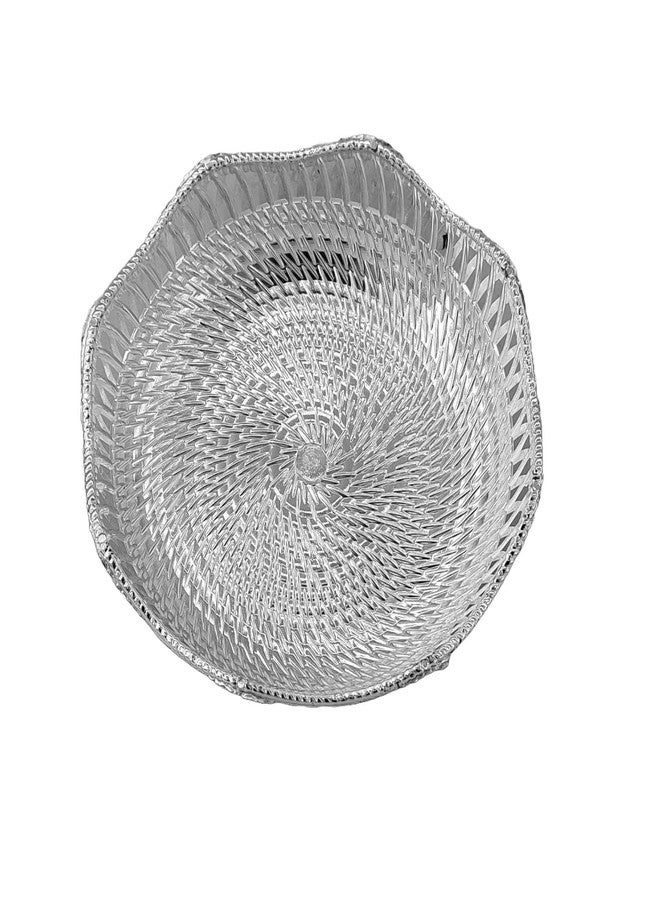 RED WIND Decorative Non Metallic Silver Finish Serving Thalis (24 x 24 x 3 cm)-Pack of 6 |Traditional Seer Plates for Return Gifts, Pooja, Festivals, Weddings & Home Décor BIGSLR-2 - Image 5