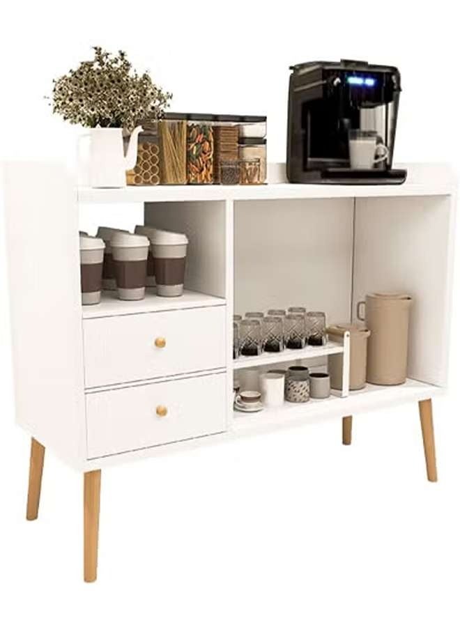 AGD Modern Buffet Sideboard with 2 Storage Drawers White - Image 1