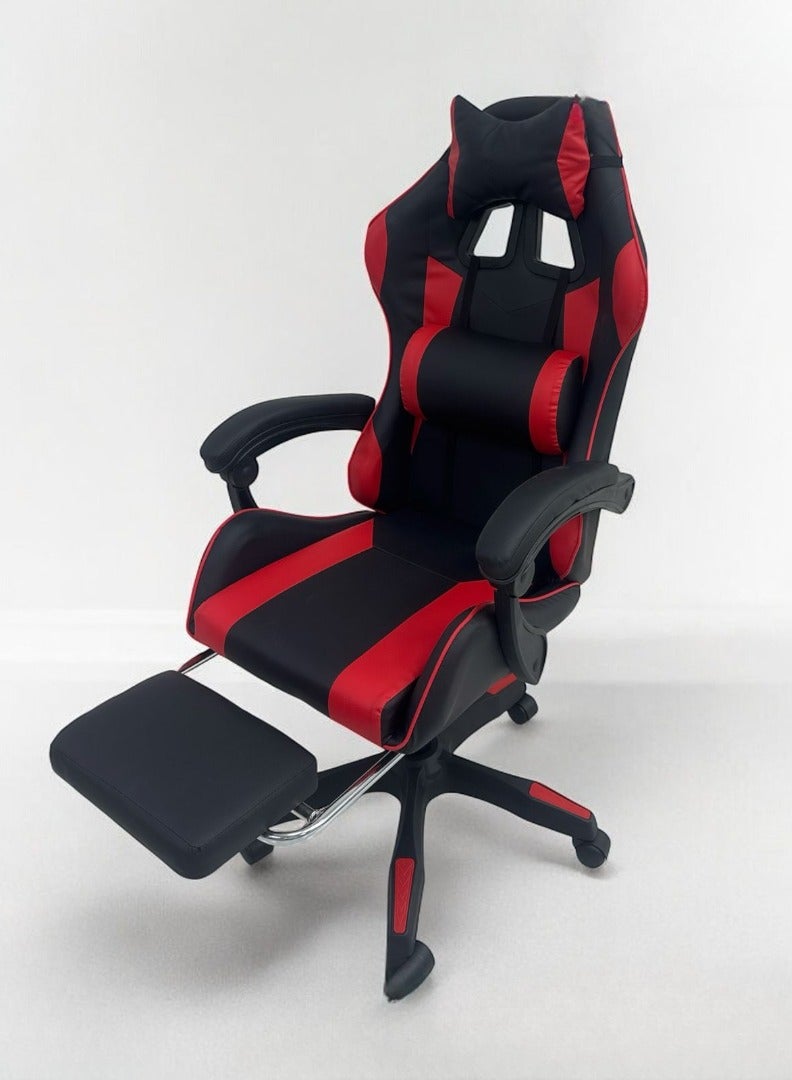 Generic GAMING CHAIR, COMPUTER CHAIR, WITH FOOT REST AND LUMBAR SUPPORT ADJUSTABLE CHAIR COLOR RED& BLACK 