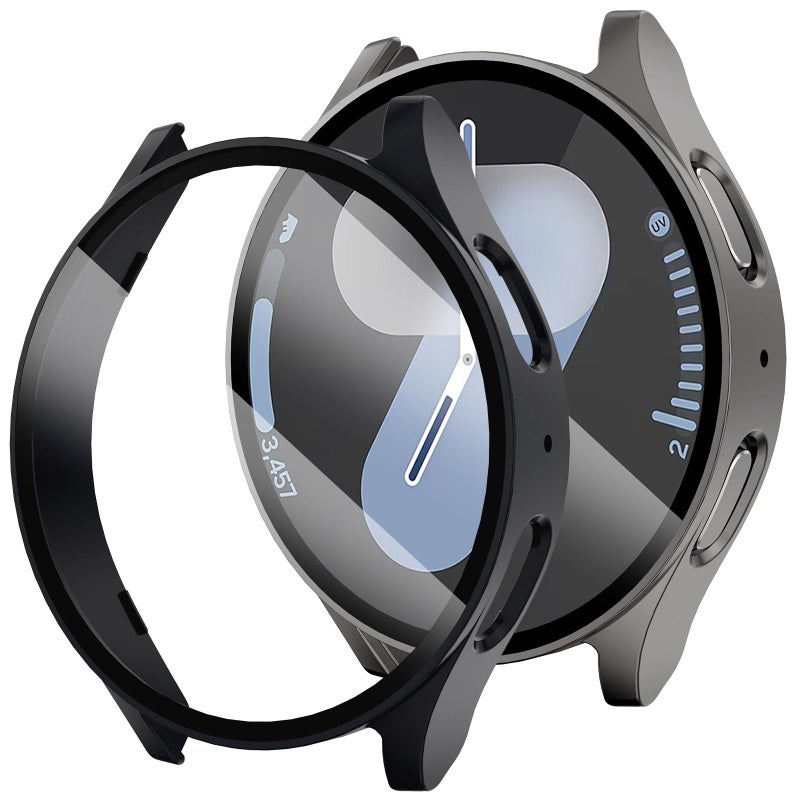 FULLIFE 2-Pack Compatible with Samsung Galaxy Watch 7 Screen Protector 40mm/44mm Accessories for Men Women, Durable Case with Tempered Glass HD Full Protective Cover for Galaxy Watch 7 Case - Image 1