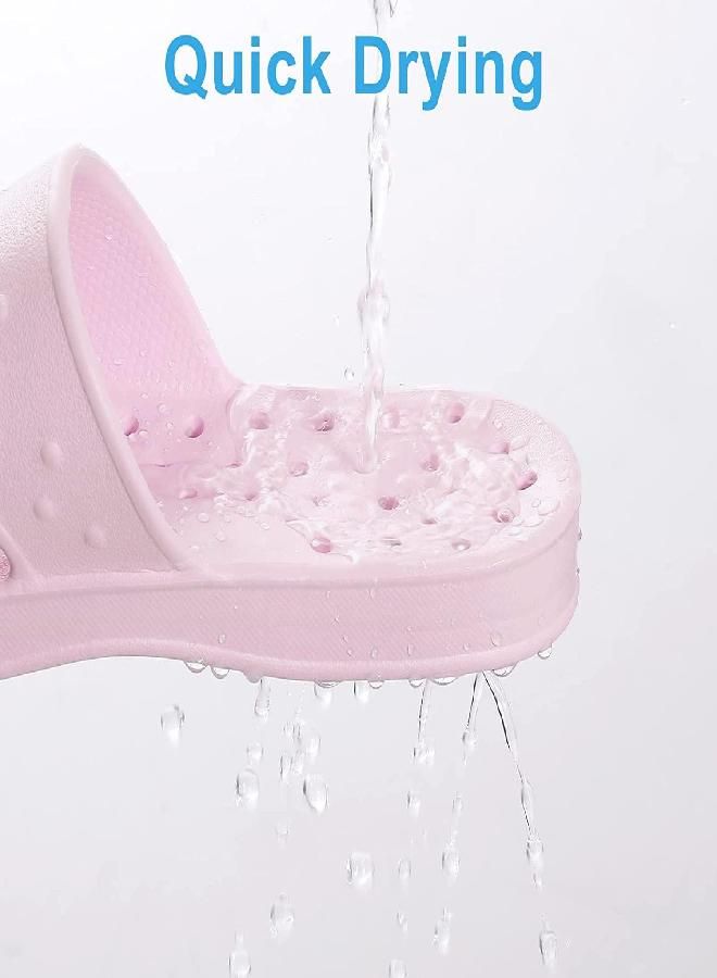 Shevalues shevalues Shower Shoes for Women with Arch Support Quick Drying Pool Slides Lightweight Beach Sandals with Drain Holes, Pink-Update Version 9.5-10.5 Women /8-9 Men - Image 4