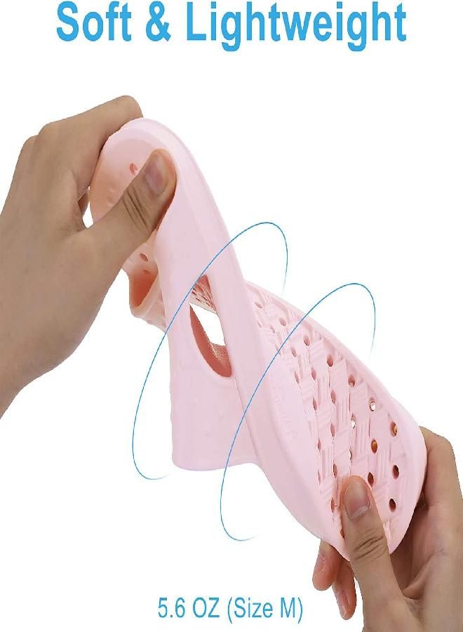 Shevalues shevalues Shower Shoes for Women with Arch Support Quick Drying Pool Slides Lightweight Beach Sandals with Drain Holes, Pink-Update Version 9.5-10.5 Women /8-9 Men - Image 3