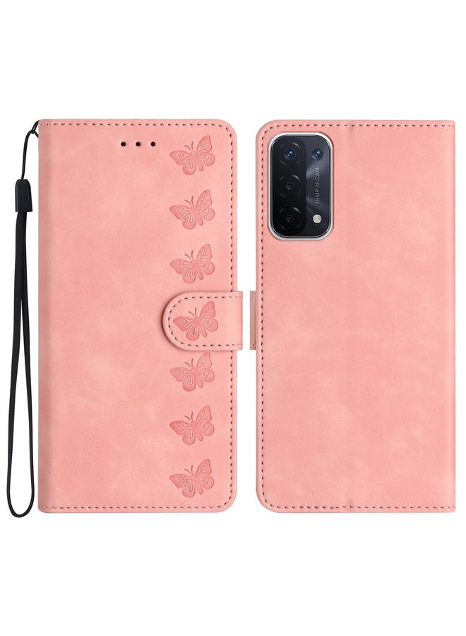 S-TOP Case For OPPO A74 / A54 / A93 Seven Butterflies Embossed Leather Phone Case - Image 1