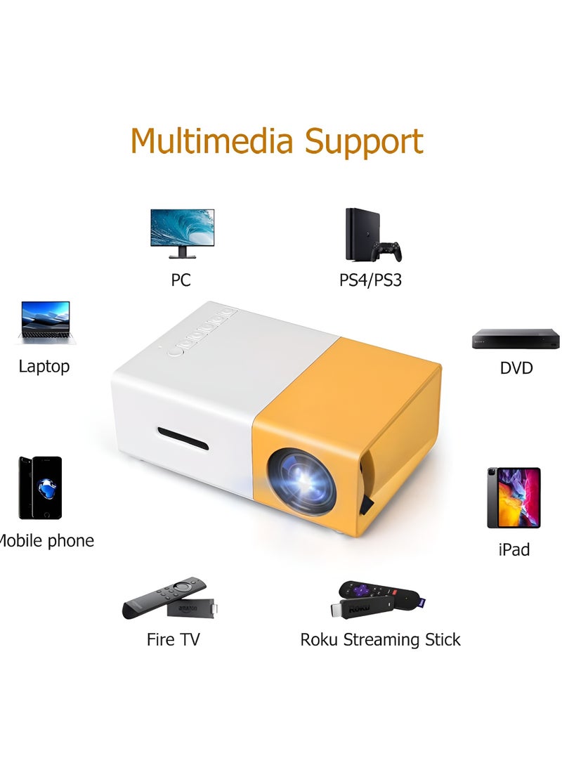 BORTONY Portable Mini Projector 1920x1080P Smart LED Projector for Cartoons Outdoor Movies 400 Lumens Remote Control Home Theater Cinema Video Projector with HDMI TF Card USB Interfaces  - Image 2
