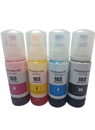 Compatible 103 ink set four color For Epson 103 Black,Cyan,Yellow,Magenta Work with L1100,L1200,L3100,L3110,L3150,L3160,L3200,L3500,L5100,L5200,L5500 Printers. - pzsku/ZE844ACA07BE07DC7AE89Z/45/1742813698/e22a299e-4432-4fff-8568-61e172e87ce5