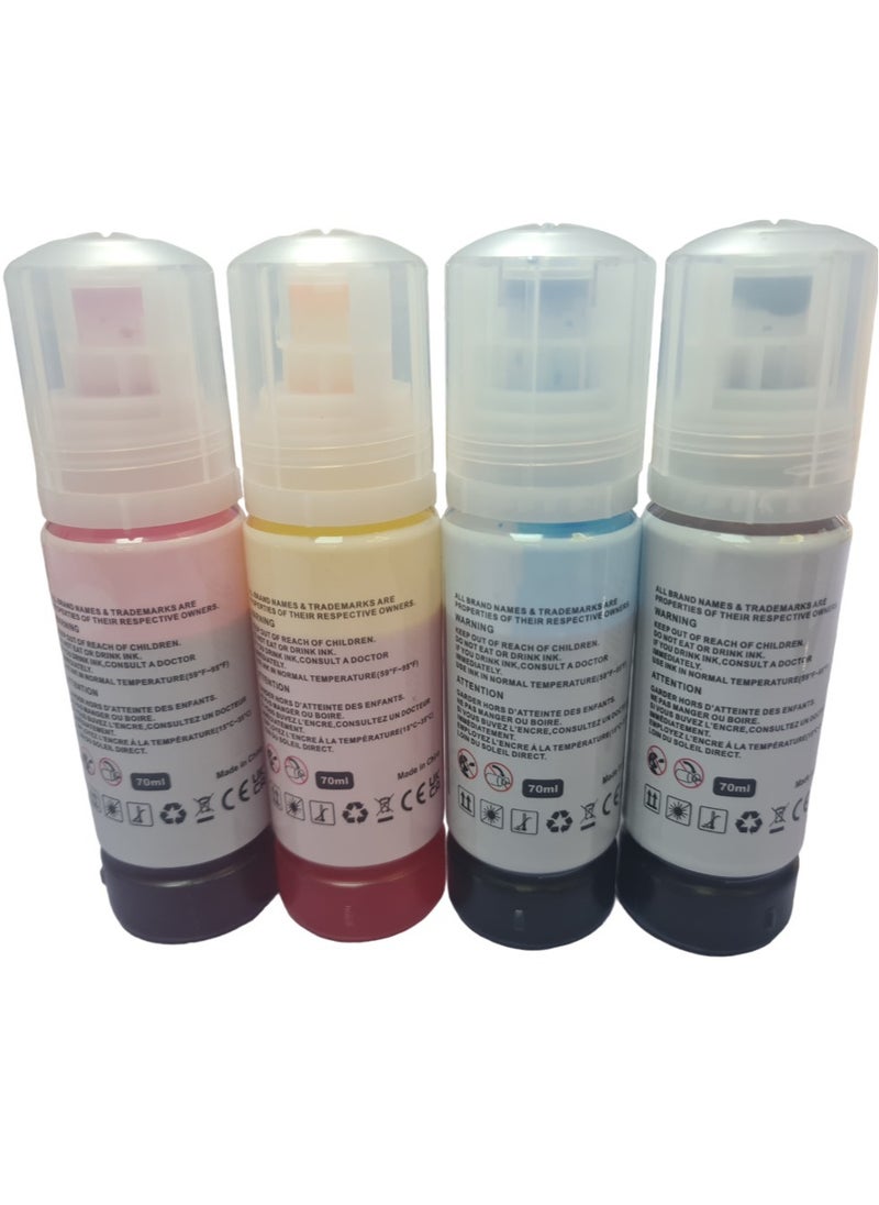 Premium Compatible 103 ink set four color For Epson 103 Black,Cyan,Yellow,Magenta Work with L1100,L1200,L3100,L3110,L3150,L3160,L3200,L3500,L5100,L5200,L5500 Printers.  - Image 2