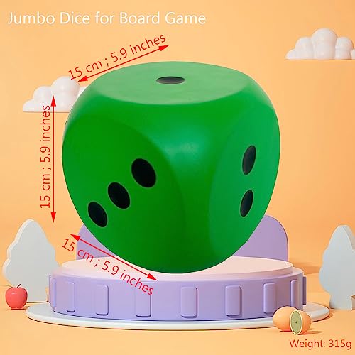 funnysquee Giant 59 Inches Kawaii Foam Dice A FunFilled Educational Toy for Game Nights and Learning Sessions Lucky Green - Image 5